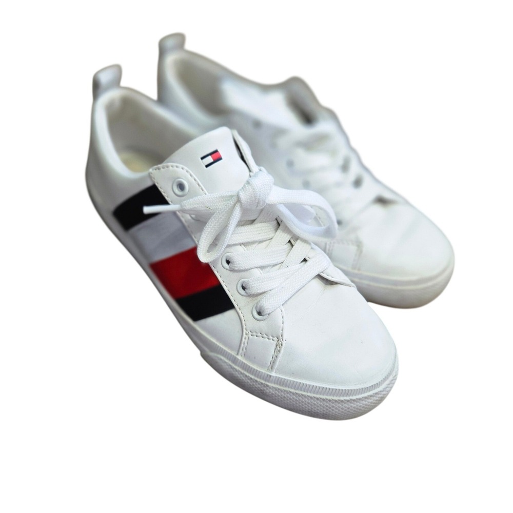 Tommy Hilfiger Lenzi White Striped Low Top Fashion Sneakers TWLENZI-R Womens 6M